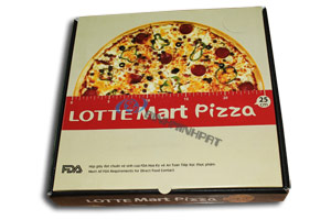 Hộp Pizza Lotte Mart 3 lớp in offset,