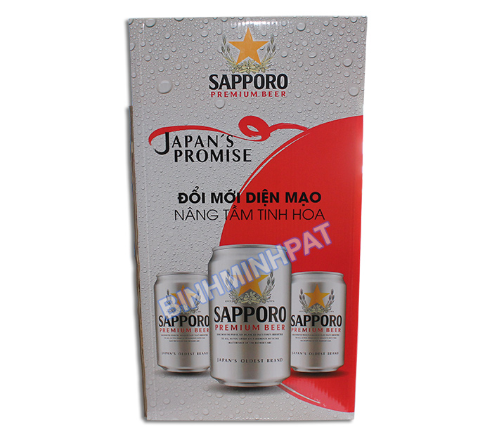 Sản xuất thùng carton trưng bày Bia Sapporo -03